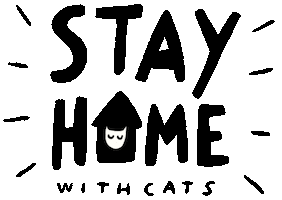 Cat Stay Home Sticker by Wonderyash