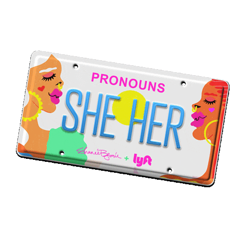 Pronouns License Plate Sticker by Lyft