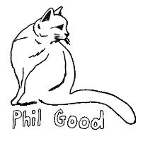 Black Cat Sticker by Phil Good