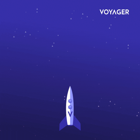 InvestVoyager crypto moon bitcoin rocket GIF