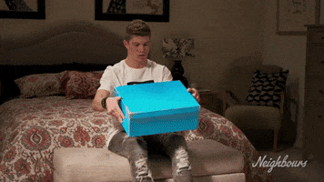 Blue Box Omg GIF by Neighbours (Official TV Show account)