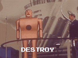 Robot Destroy GIF by LaGuardia-Wagner Archives