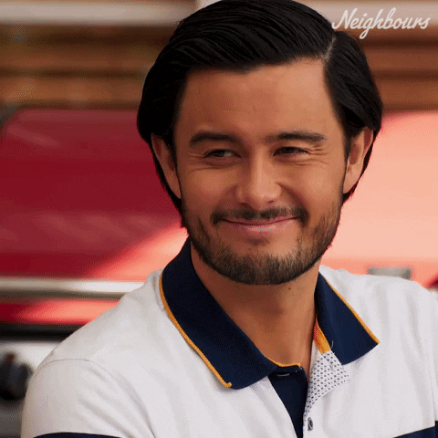 David Tanaka Smile GIF by Neighbours (Official TV Show account)