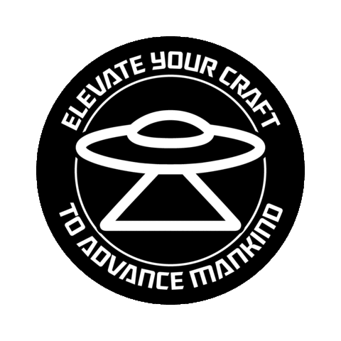 Elevate Flying Saucer Sticker by SAUCER