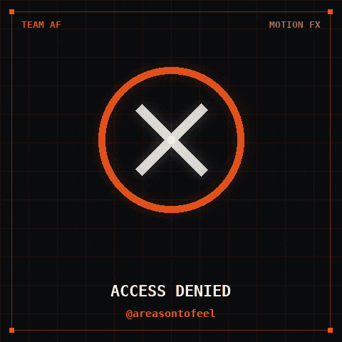 Animated 'access denied' warning symbol
