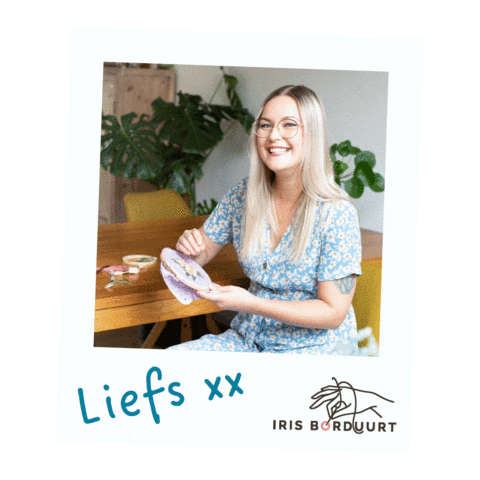 Iris Borduurt Sticker