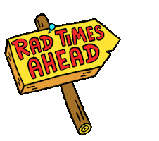 Happy New Year Rad Times Sticker by Russell Taysom
