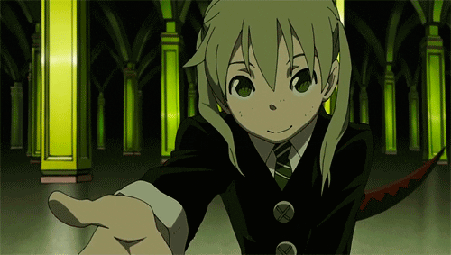Image result for anime maka smile gif