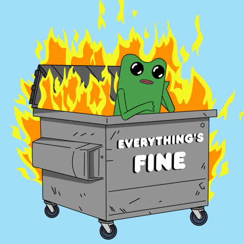 This Is Fine GIF by fwogs