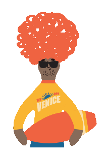 Surfer Venice Sticker by the furryfolks
