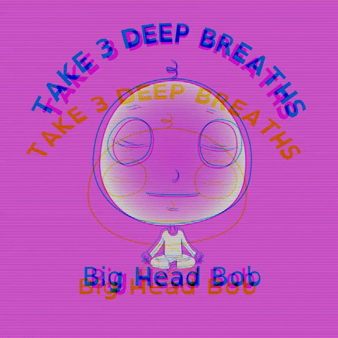 Meditating Big Head GIF by BigHeadBob.com