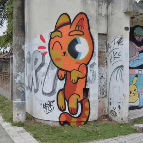 Street Art Cat GIF by @gallegoseba