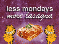 garfield eating lasagna gif
