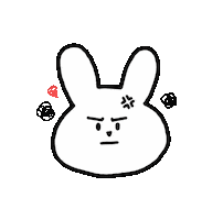 Angry White Rabbit Sticker