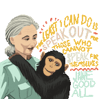 Speak Out Jane Goodall Sticker by INTO ACTION