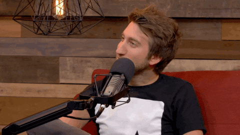 Celebrity gif. Gavin Free, considers, speaking into a broadcast microphone and professing with a smile "That is right, You are correct," pointing for emphasis.