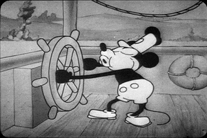 Relaxed Steamboat Willie GIF by Mickey Mouse