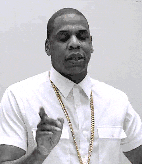 GIF of Jay-Z shaking his finger to say 'No'