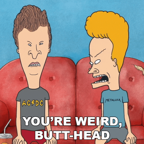 Youre Weird Beavis And Butthead GIF by Paramount+