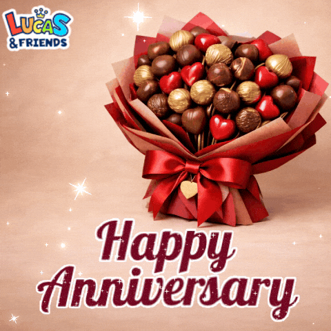 Happy Anniversary Gift GIF by Lucas and Friends by RV AppStudios