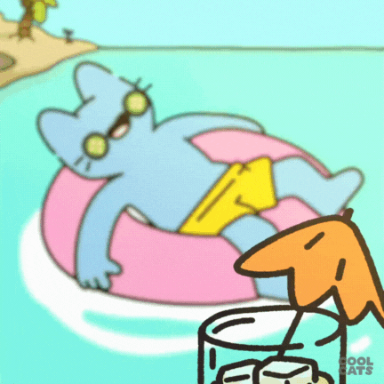 Blue Cat Beach GIF by Cool Cats