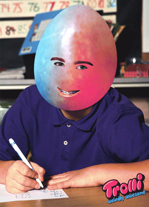 crack egg on head gif