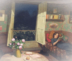 Vilma Reading On A Sofa GIF by TRT