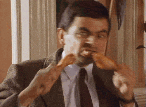 Mr Bean Eating Gif