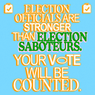 Election officials are stronger than election saboteurs. Your vote will be counted.