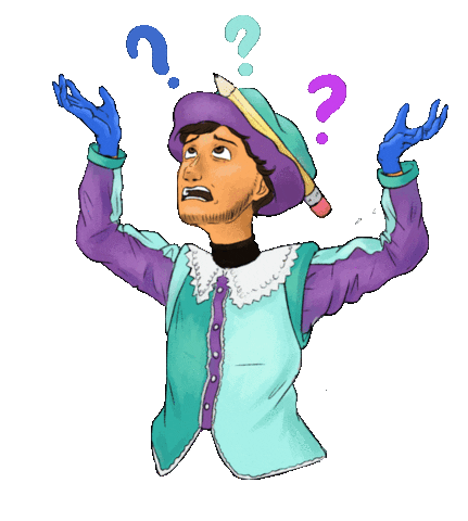 Confused Pieten Sticker by De Staff van Sinterklaas