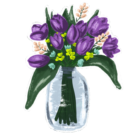 Flowers Thank You Sticker