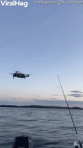 Pilot Dives Into Water To Save Drone GIF by ViralHog