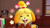 happy Isabelle from Animal Crossing