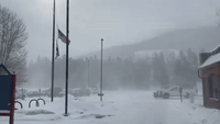 Wind Howls in Colorado Mountains as Visibility Lowered by Blowing Snow