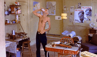 Taxi Driver Drinking GIF