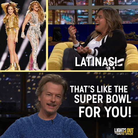 Super Bowl Latina GIF by Lights Out with David Spade