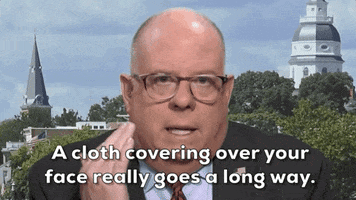 Larry Hogan Face Mask GIF by GIPHY News