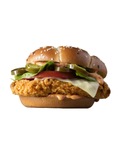 Burger Spicy Crunchy Chicken Sticker by McDonald's Qatar