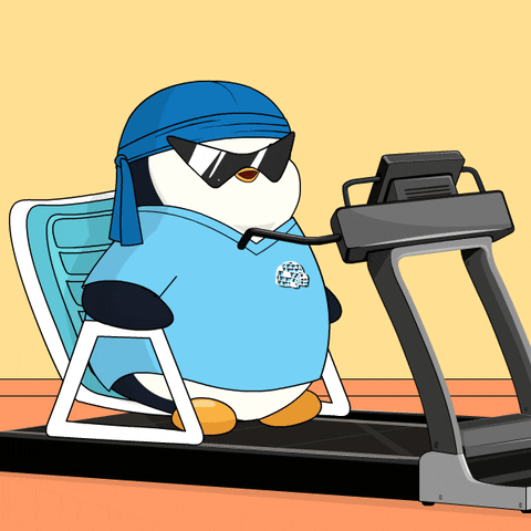 Work Out Running GIF by Pudgy Penguins