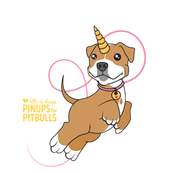 Dog Unicorn Sticker by pinupsforpitbulls