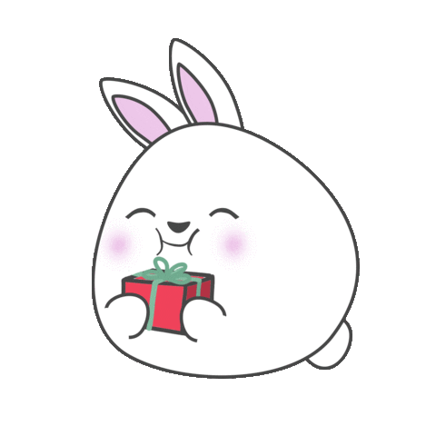 Happy Merry Christmas Sticker by Rainbow Rabbits