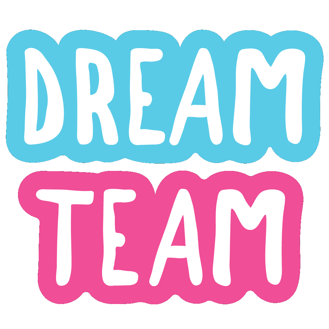 DREAM TEAM text on red brown ribbon badge stamp Stock Photo - Alamy