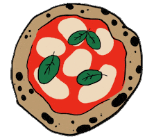 Pizza Dinner Sticker by Lara Paulussen