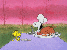 Charlie Brown Thanksgiving Eating GIF