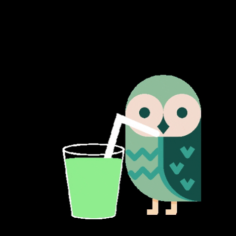 Woodlymaterial drink owl juice smoothie GIF