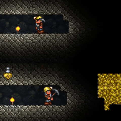 Mining Terraria GIF