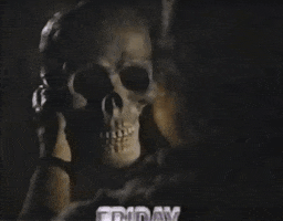 fuzzyghost horror friday skull 666 GIF