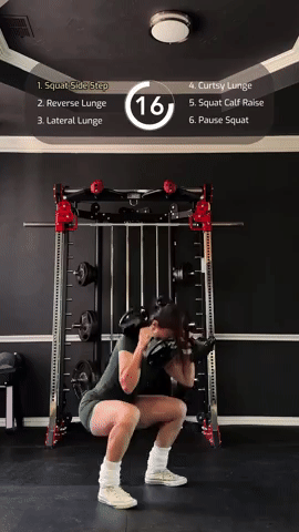 Dumbbell Squat Side Step GIF