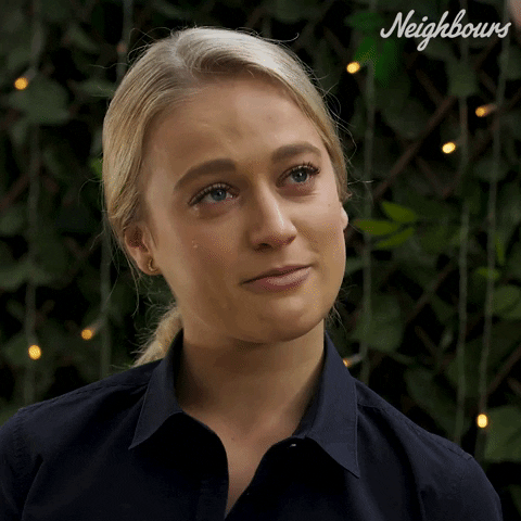 Sad Happy Tears GIF by Neighbours (Official TV Show account)
