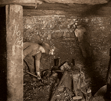 digging coal mine GIF by Vintage 3D